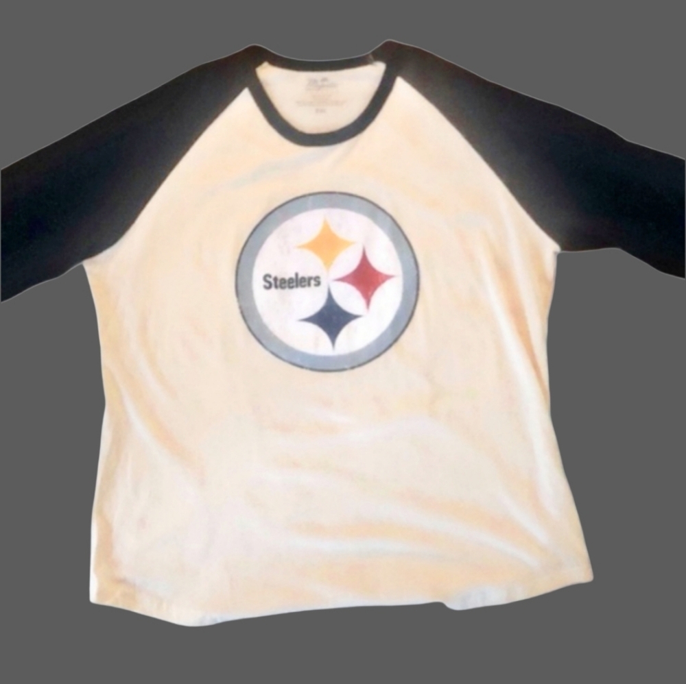 Steelers Smith Schuster #19 Raglan Cotton T-Shirt Size 4XL